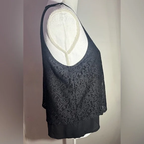 Abercrombie & Fitch Black Lace Overlay Tank – Size Small - Picture 2 of 7